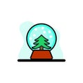 Crystal Snow Globe Icon Conceptual Vector Illustration Design