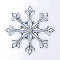 Crystal snowflake 3d rendering front view isolate