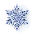 Crystal snowflake 3d rendering side view isolate