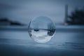 Crystal sphere, ball-shaped lens Royalty Free Stock Photo