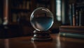 Crystal sphere reflects world map, forecasting success generated by AI Royalty Free Stock Photo