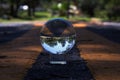 Crystal Sphere On Road Low Angle Royalty Free Stock Photo