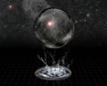 Crystal Sphere and splash Royalty Free Stock Photo