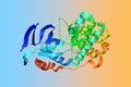 Crystal structure of human mitogen activated protein kinase 11(p38 beta) in complex with nilotinib. Rendering Royalty Free Stock Photo