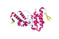 Crystal structure of Myotoxin II from Bothrops moojeni co-crystallized with Varespladib. Ribbons diagram in secondary Royalty Free Stock Photo