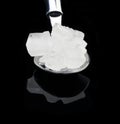 Crystal sugar on a spoon Royalty Free Stock Photo