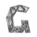 Crystal triangulated font letter G 3D render