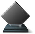 Crystal trophy mockup. Blank glossy winner display Royalty Free Stock Photo