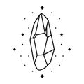 Crystal vector icon design. Esoteric crystals flat icon.