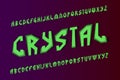 Crystal volumetric alphabet. Dual 3d font. Isolated english alphabet