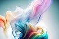 Crystal white background ,digital art rainbow smoke portrait in HD background,