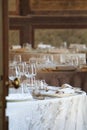 Elegant table setting in fine restaurant venue