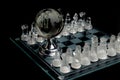 Crystal world chess globe Royalty Free Stock Photo