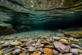 crystalclear water showcasing the rocky floor of a cave