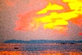 crystalize flame cloud sunset on sea ray colorful sky