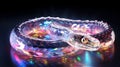 crystall glass snake with colourful glowing lights