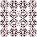 Crystallic black and white floral mandala seamless pattern with chrysanthemums and sunflowers, ideal Royalty Free Stock Photo