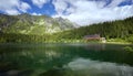 Crystalline lake among the mountain peak Royalty Free Stock Photo