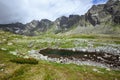 Crystalline lake among the mountain peak Royalty Free Stock Photo