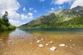 Crystalline lake among the mountain peak Royalty Free Stock Photo