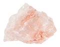 Crystalline rose quartz gemstone isolated Royalty Free Stock Photo