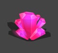 Crystalline stone or gem and precious gemstone for jewellery. Simple crystal symbol with reflection. Cartoon icon as Royalty Free Stock Photo