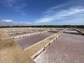 The crystallization ponds in Salt factory in Mallorca, Spain