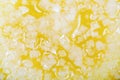 Crystallization of sugar in lemon juice Royalty Free Stock Photo