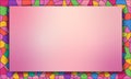 Crystallized frame space abstract illustration with carnival colorful for stained-glass effect vector Royalty Free Stock Photo