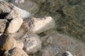 Crystallized salt rocks along the shores of the Dead Sea, Israel Royalty Free Stock Photo