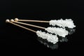 Crystallized sugar on wooden stick. Royalty Free Stock Photo