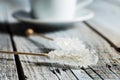 Crystallized sugar on wooden stick. Royalty Free Stock Photo