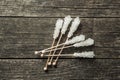 Crystallized sugar on wooden stick. Royalty Free Stock Photo