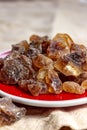 Crystals of candy sugar, traditional brown rock sugar originally from Isfachan, Iran Royalty Free Stock Photo