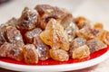 Crystals of candy sugar, traditional brown rock sugar originally from Isfachan, Iran Royalty Free Stock Photo