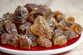 Crystals of candy sugar, traditional brown rock sugar originally from Isfachan, Iran Royalty Free Stock Photo