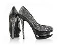 Crystals encrusted pair of black shoes