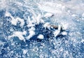 Crystals on ice as egret feathers Royalty Free Stock Photo