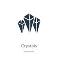 Crystals icon vector. Trendy flat crystals icon from halloween collection isolated on white background. Vector illustration can be