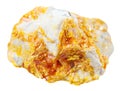 Crystals of Orpiment mineral stone on dolomite