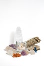 Crystals and Sage Royalty Free Stock Photo