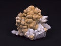 Crystals of a sfalerit and quartz Royalty Free Stock Photo