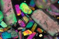 Crystals of sodium borate under the microscope Royalty Free Stock Photo