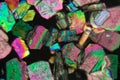 Crystals of sodium borate under the microscope Royalty Free Stock Photo