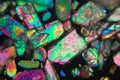 Crystals of sodium borate under the microscope Royalty Free Stock Photo