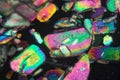 Crystals of sodium borate under the microscope Royalty Free Stock Photo