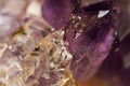 Crystals. Structure of the stone. Beautiful background from purple natural material. Macro