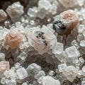 Crystals are transparent and angular, typical of halite (sodium Royalty Free Stock Photo