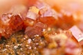 Crystals Vanadinite. Macro. Extreme closeup