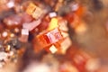 Crystals Vanadinite. Macro. Extreme closeup